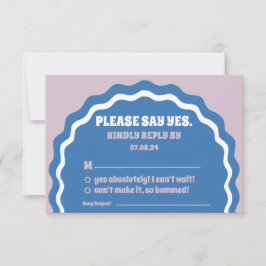 Bitte sagen Sie Ja Modernes, fett gelbes Retro Wav RSVP Karte