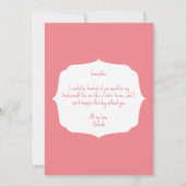 Bitte sagen Sie: Ja, werden Sie meine Bridesmaid-K Einladung (Rückseite)