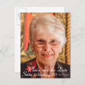 Bitte Save the Date Ankündigungspostkarte (Vorne/Hinten)