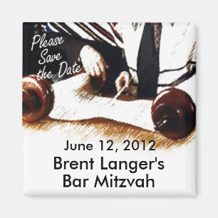 Bitte Save the Date Bar Mitzvah Magnet