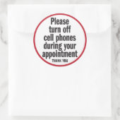 Bitte schalten Sie während des Termins Mobiltelefo Runder Aufkleber (Tasche)