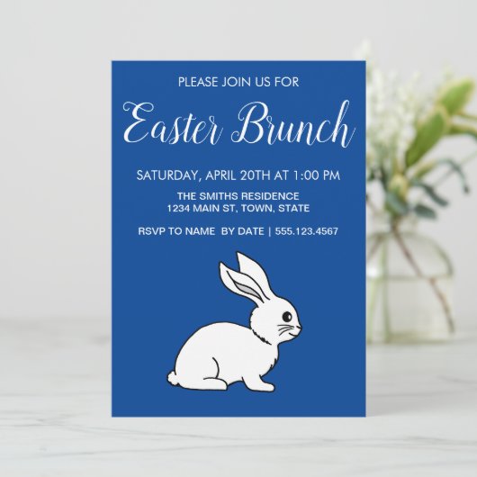 Bitte schließen Sie sich uns an für den Blue Backg Einladung (Stehend Vorderseite)