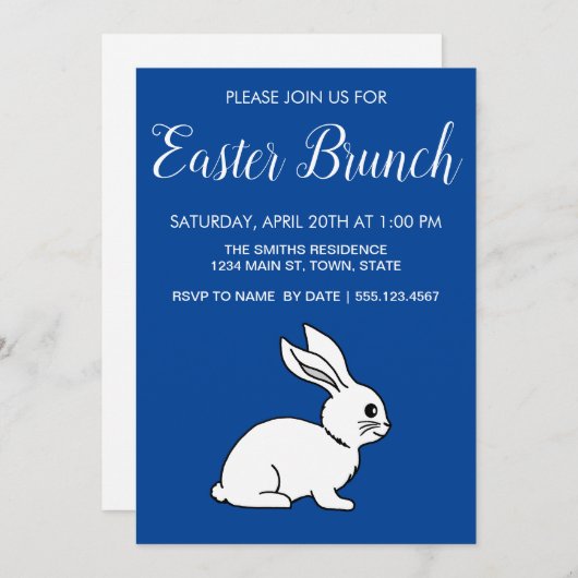 Bitte schließen Sie sich uns an für den Blue Backg Einladung (Vorne/Hinten)