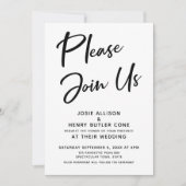 "Bitte schließen Sie sich uns an" Hochzeit der mod Einladung (Vorderseite)
