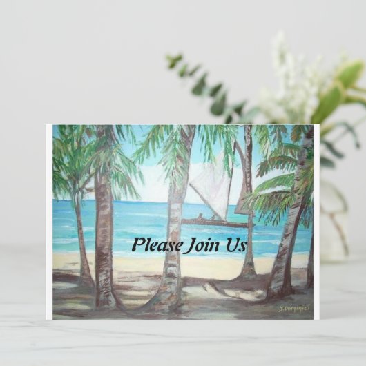 Bitte schließen Sie sich uns an - Luquillo Beach P Einladung (Stehend Vorderseite)