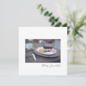 Bitte schließen Sie sich uns Coffee Cheesecake Fla Dankeskarte (Stehend Vorderseite)