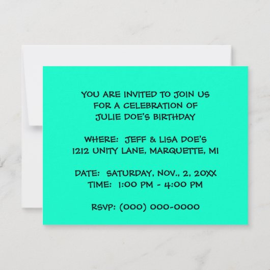 BITTE SCHLIESSEN SIE UNS FÜR EINE GEFÄHRDTE PARTEI EINLADUNG (Rückseite)