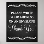 Bitte schreiben Sie Ihr Anschrift chalkboard Hochz Poster (Vorne)