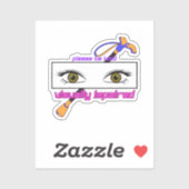 Bitte sehbehindert sein - Auge und Stock Aufkleber (Blatt)