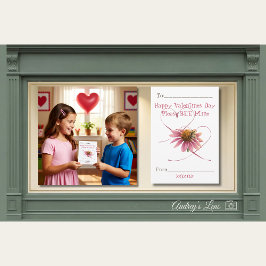 "Bitte sei mein" Blumen-Klassenzimmer Valentinskar Mitteilungskarte