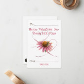 "Bitte sei mein" Blumen-Klassenzimmer Valentinskar Mitteilungskarte (Vorderseite/Rückseite Beispiel)