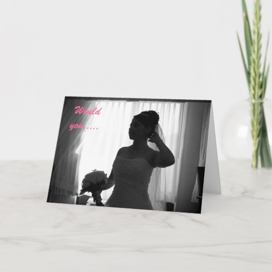 Bitte sei meine Brautjungfrau Einladung (Vorderseite)