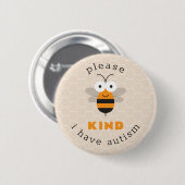 Bitte seien Sie freundlich, ich habe Autismus Nied Button (Vorne & Hinten)
