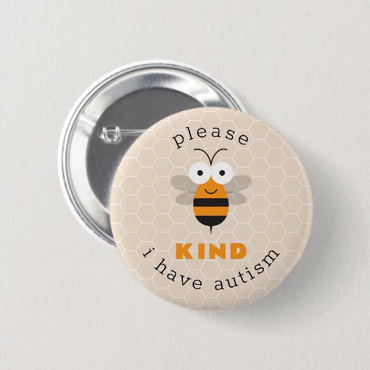 Bitte seien Sie freundlich, ich habe Autismus Nied Button (Vorne & Hinten)