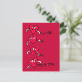 Bitte seien Sie mein Valentine - Postkarte (Stehend Vorderseite)