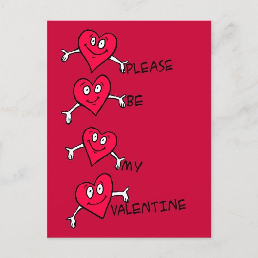 Bitte seien Sie mein Valentine - Postkarte (Vorderseite)