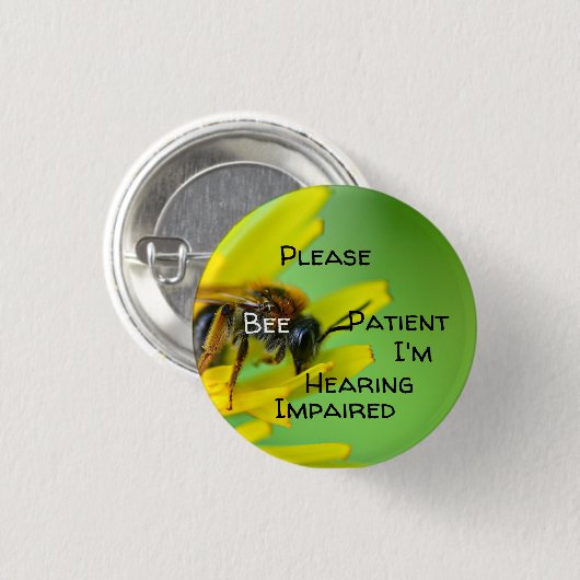 Bitte seien Sie Patient im Gehörbehinderten Button (Vorne & Hinten)