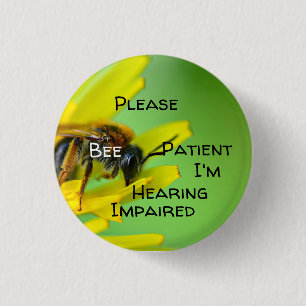 Bitte seien Sie Patient im Gehörbehinderten Button