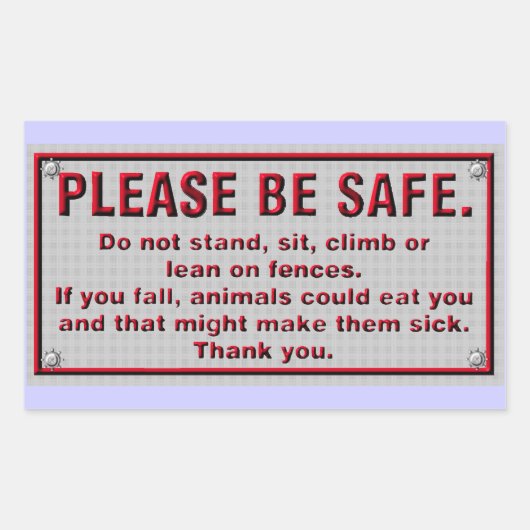 Bitte seien Sie sicher Rechteckiger Aufkleber (Vorderseite)