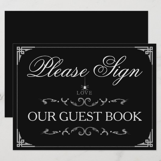 Bitte senden Sie GuestBook Halloween Spider LIEBE  (Vorne/Hinten)