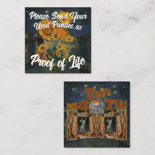 Bitte senden Sie Ihre gebrauchten Panties als Lebe Begleitkarte (Vorne/Hinten)