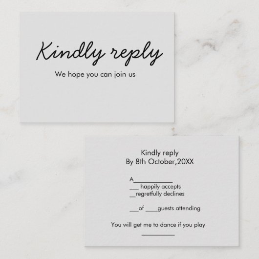 Bitte senden Sie mir einen Song mit freundlicher A Mitteilungskarte (Vorne/Hinten)