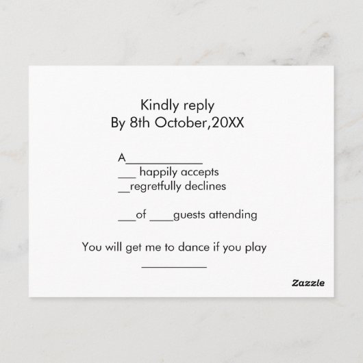 Bitte senden Sie mir einen Song mit freundlicher A Postkarte (Rückseite)