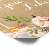 Bitte setz dich, wo du willst | Floral Wedding Sig Poster (Ecke)