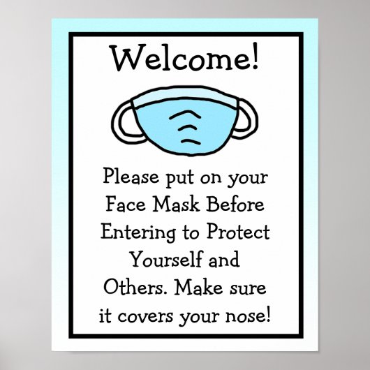 Bitte setzen Sie das Maskensymbol auf Ihr Gesicht Poster (Vorne)