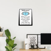 Bitte setzen Sie das Maskensymbol auf Ihr Gesicht Poster (Heimbüro)