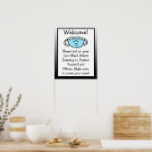 Bitte setzen Sie das Maskensymbol auf Ihr Gesicht Poster (Küche)