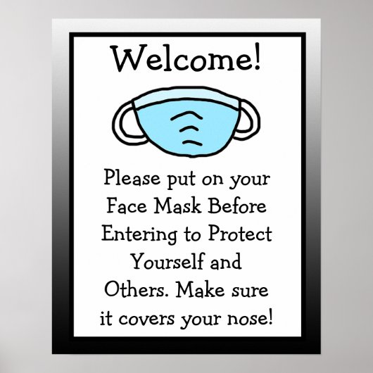 Bitte setzen Sie das Maskensymbol auf Ihr Gesicht Poster (Vorne)