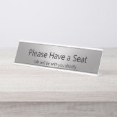 Bitte setzen Sie sich mit uns in Silver Schreibtischnamensplakette (Vorderseite )