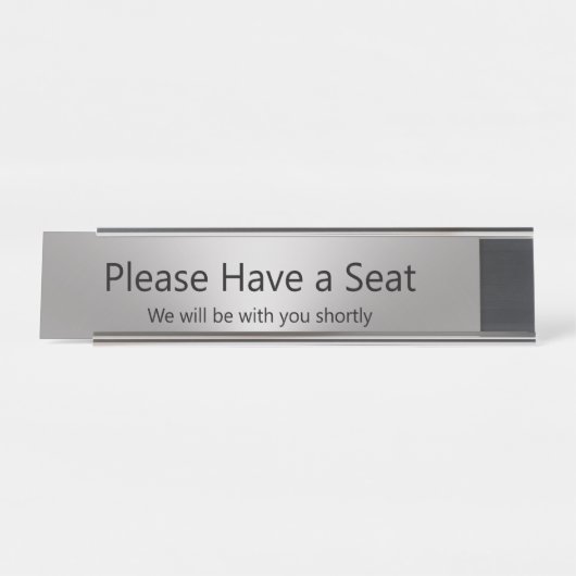 Bitte setzen Sie sich mit uns in Silver Schreibtischnamensplakette (Vorderseite )