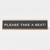 "BITTE SETZEN SIE SICH!" SCHREIBTISCHNAMENSPLAKETTE (Vorderseite )