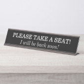 "BITTE SETZEN SIE SICH!" SCHREIBTISCHNAMENSPLAKETTE (Vorderseite )