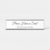 "Bitte setzen Sie sich!" Schreibtischnamensplakette (Vorderseite )