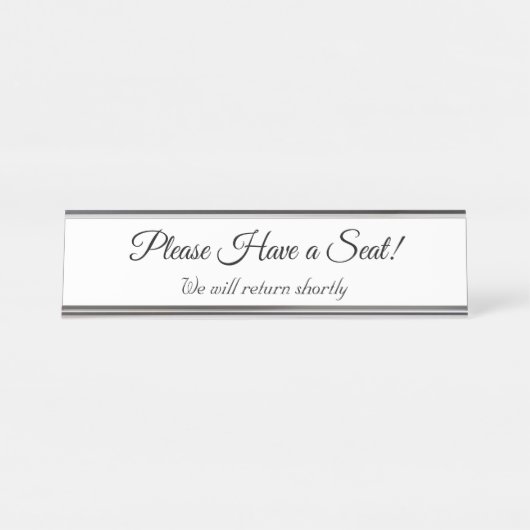 "Bitte setzen Sie sich!" Schreibtischnamensplakette (Vorderseite )