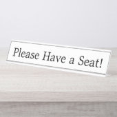 "Bitte setzen Sie sich!" Schreibtischnamensplakette (Vorderseite )