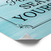 Bitte setzen Sie sich selbst blaues Aquarell Niedl Poster (Ecke)