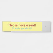 "Bitte setzen Sie sich!" Türschild (Vorderseite )