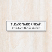 "BITTE SETZEN SIE SICH!" TÜRSCHILD (Vorderseite )