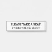 "BITTE SETZEN SIE SICH!" TÜRSCHILD (Vorderseite )