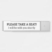 "BITTE SETZEN SIE SICH!" TÜRSCHILD (Vorderseite )