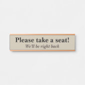 "Bitte setzen Sie sich!" Türschild (Vorderseite )