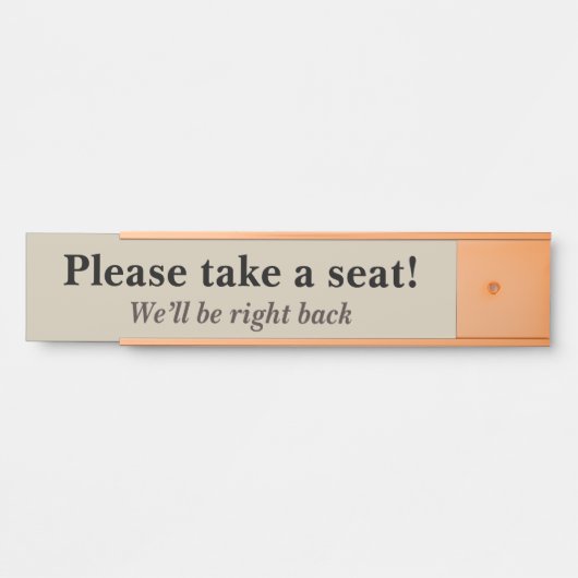 "Bitte setzen Sie sich!" Türschild (Vorderseite )