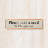 "Bitte setzen Sie sich!" Türschild (Vorderseite )