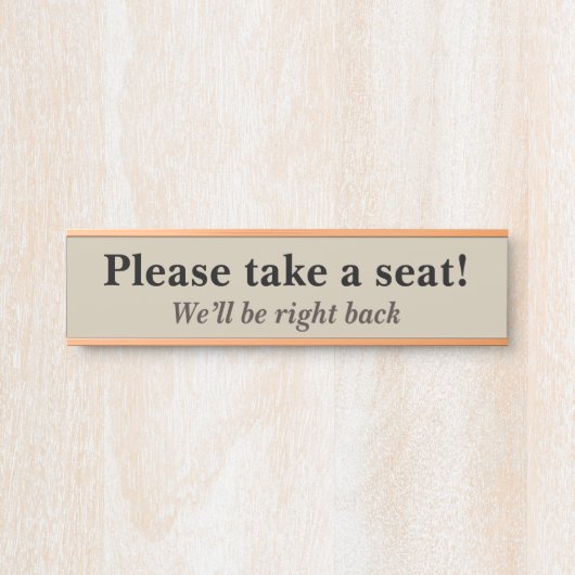 "Bitte setzen Sie sich!" Türschild (Vorderseite )