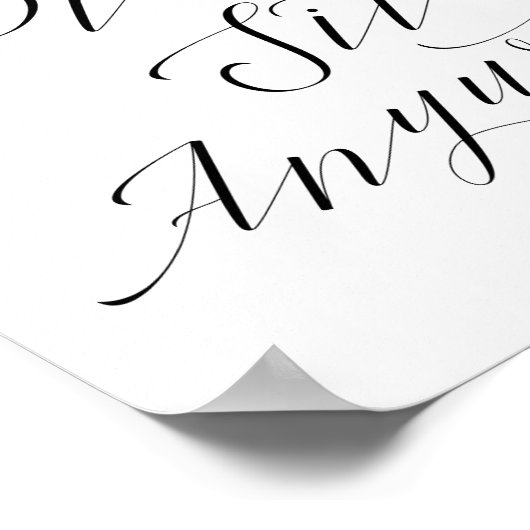 Bitte setzen Sie sich überall Skript-Empfang-Abend Poster (Ecke)