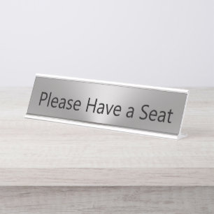 Bitte setzen Sie Silber und Schwarz Schreibtischnamensplakette